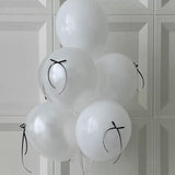 DIY Ribbon Bow Balloons Set 10" White