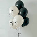 DIY Ribbon Bow Balloons Set 12" Black White