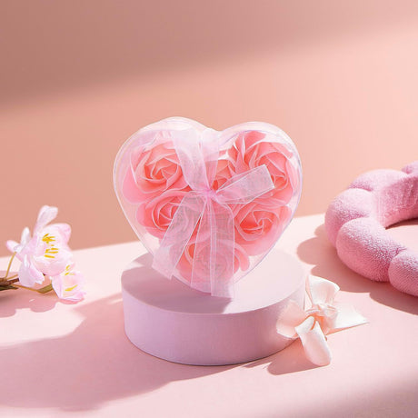 4 Pc 24 Pcs Scented Rose Soap Heart Shaped Party Favors Pink