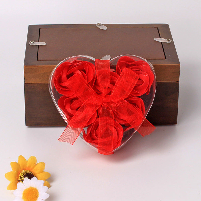 4 Pc 24 Pcs Scented Rose Soap Heart Shaped Party Favors Blue
