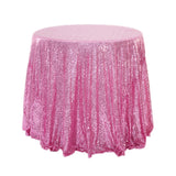 Sequin Round Tablecloth 132" Rose Pink