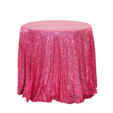 Sequin Round Tablecloth 120" Rose Red