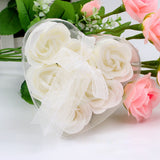 4 Pc 24 Pcs Scented Rose Soap Heart Shaped Party Favors White