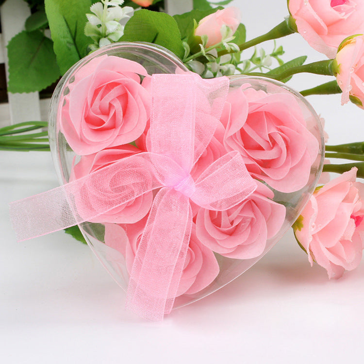 4 Pc 24 Pcs Scented Rose Soap Heart Shaped Party Favors Pink