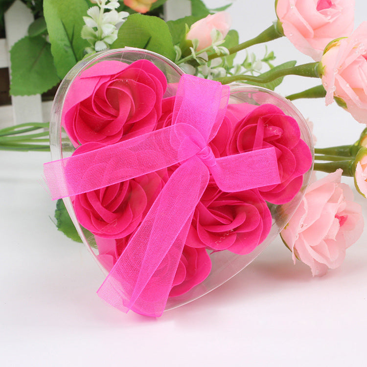 4 Pc 24 Pcs Scented Rose Soap Heart Shaped Party Favors Rose Red