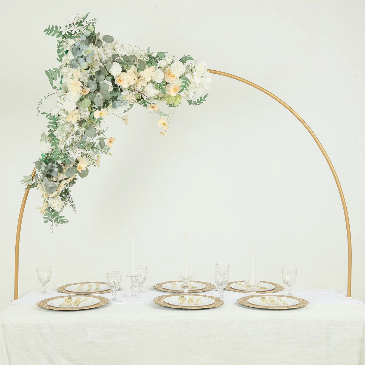 Round Top Balloon Arch Flower Stand 4ftx6ft Gold Metal