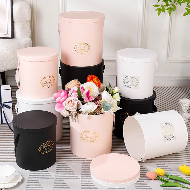 Set of 3 Round Gift Box with Lids White