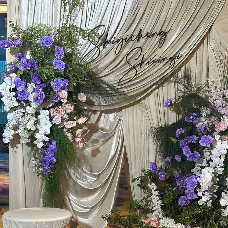 Satin Backdrop Drape Curtain - 9ftx10ft Light Pink