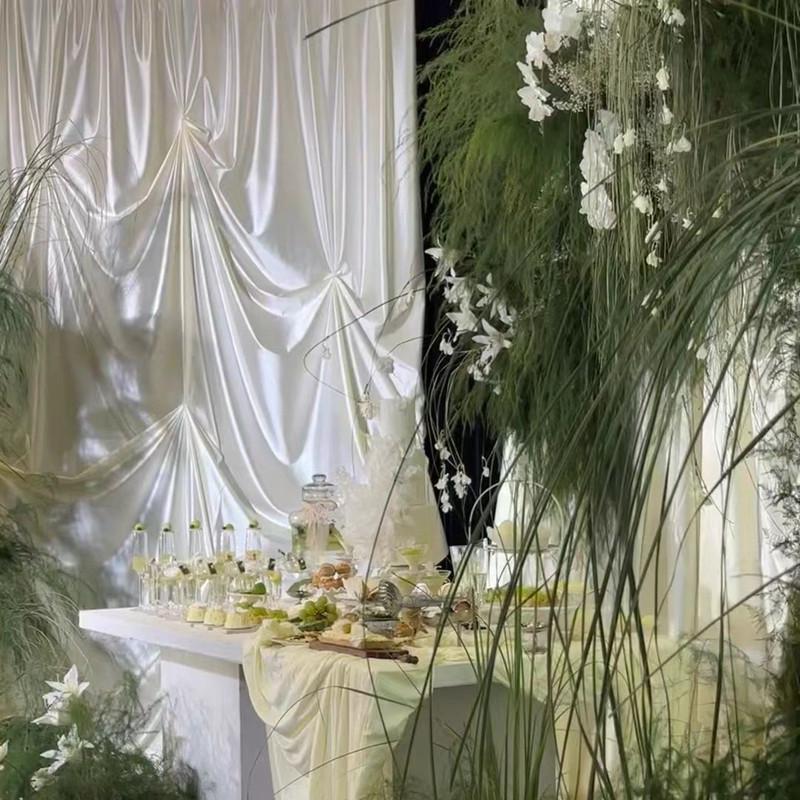Satin Backdrop Drape Curtain - 9ftx10ft Light Pink