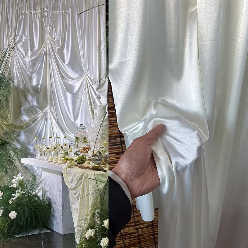 Satin Backdrop Drape Curtain - 9ftx10ft Light Pink