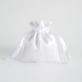 12 Pc Satin Drawstring Wedding Party Favor Bags White
