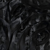 Satin Rectangle Tablecloth Grandiose 3D Rosette Table Cover 132"x90"