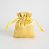 12 Pc Satin Drawstring Wedding Party Favor Bags Gold