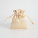 12 Pc Satin Drawstring Wedding Party Favor Bags Champagne Gold
