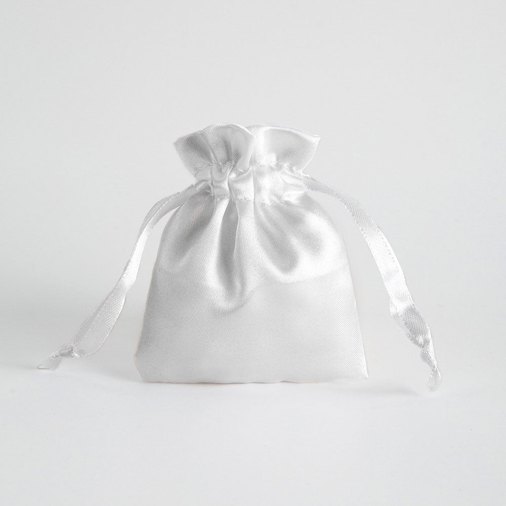 12 Pc Satin Drawstring Wedding Party Favor Bags Gray
