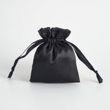 12 Pc Satin Drawstring Wedding Party Favor Bags Black