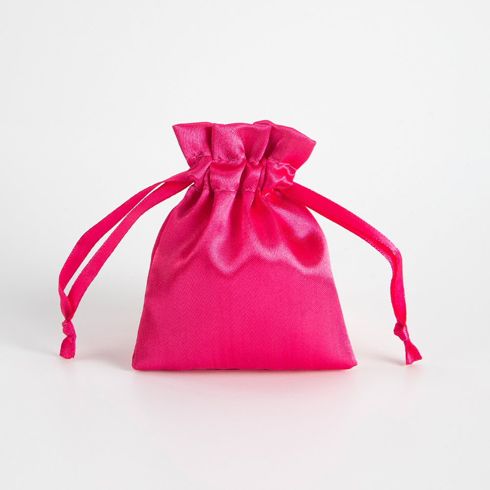 12 Pc Satin Drawstring Wedding Party Favor Bags Rose Red