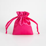 12 Pc Satin Drawstring Wedding Party Favor Bags Rose Red