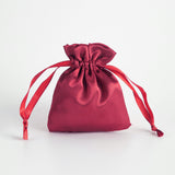 12 Pc Satin Drawstring Wedding Party Favor Bags Wine Red