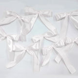 30 Pcs Satin Ribbon Large Bow White