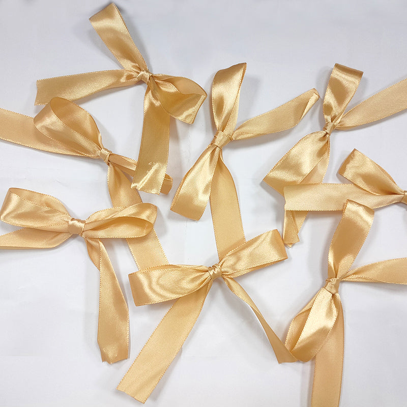 30 Pcs Satin Ribbon Large Bow Champagne