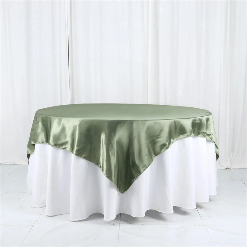 Satin Table Overlay 85"x85" Army Green