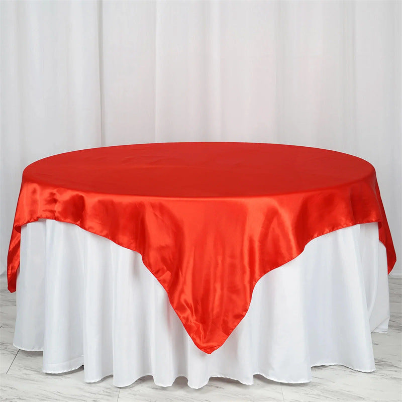 Satin Table Overlay 85"x85" Red