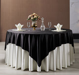 Satin Table Overlay 72"x72" Navy Blue