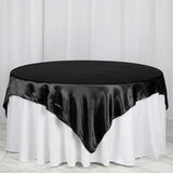 Satin Table Overlay 85"x85" Black