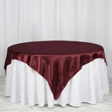Satin Table Overlay 85"x85" Wine Red