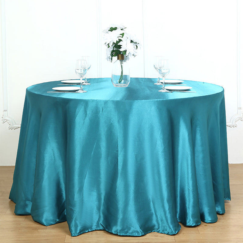 Weddings Satin Round Tablecloth Lake Blue