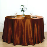 Weddings Satin Round Tablecloth Brown