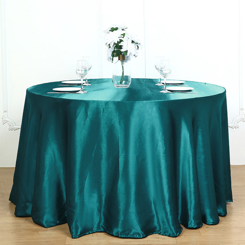 Weddings Satin Round Tablecloth Blue Green