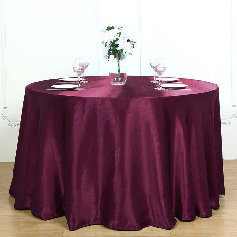 Weddings Satin Round Tablecloth Deep Purple