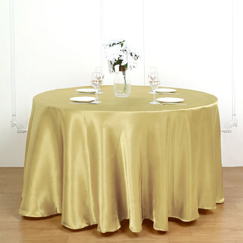 Weddings Satin Round Tablecloth Champagne