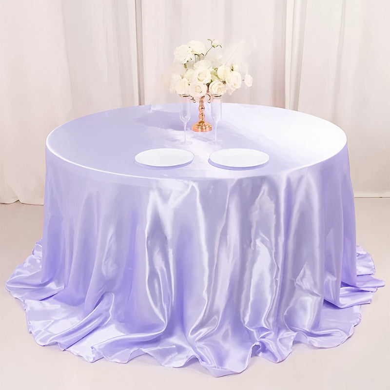 Weddings Satin Round Tablecloth Light Purple