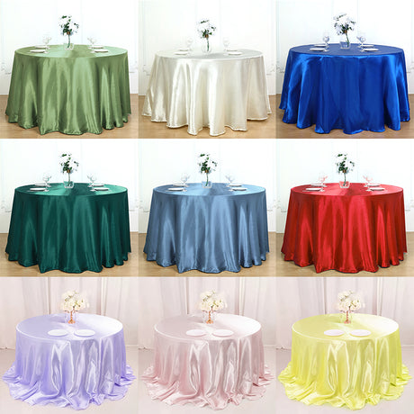 Weddings Satin Round Tablecloth Pink