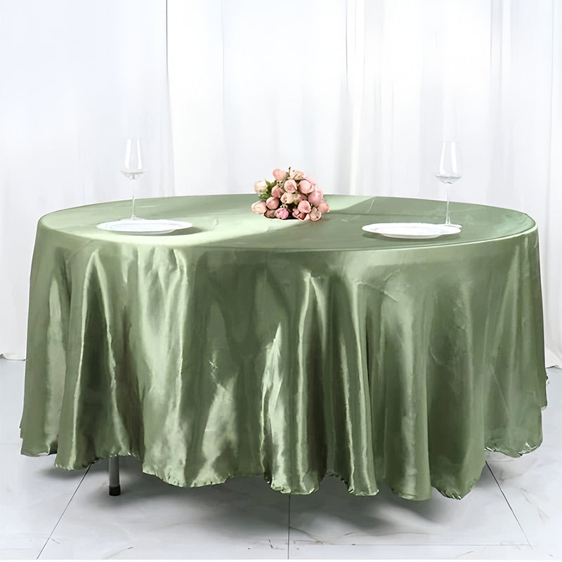 Weddings Satin Round Tablecloth Eucalyptus Green