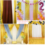 Gold Sequin Backdrop Drape Curtains with Rod Pockets - 8ftx8ft