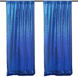 Royal Blue Sequin Backdrop Drape Curtains with Rod Pockets - 8ftx8ft