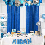 Royal Blue Sequin Backdrop Drape Curtains with Rod Pockets - 8ftx8ft