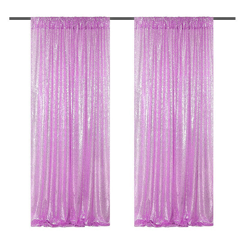 Light Purple Sequin Backdrop Drape Curtains with Rod Pockets - 8ftx8ft