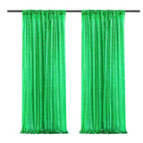 Green Sequin Backdrop Drape Curtains with Rod Pockets - 8ftx8ft