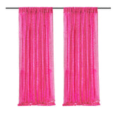 Rose Red Sequin Backdrop Drape Curtains with Rod Pockets - 8ftx8ft