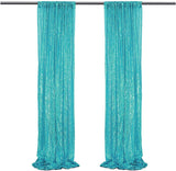 Malachite Green Sequin Backdrop Drape Curtains with Rod Pockets - 8ftx8ft