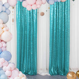 Malachite Green Sequin Backdrop Drape Curtains with Rod Pockets - 8ftx8ft