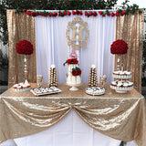 Champagne Sequin Backdrop Drape Curtains with Rod Pockets - 8ftx8ft