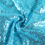 Lake Blue Sequin Backdrop Drape Curtains with Rod Pockets - 8ftx8ft