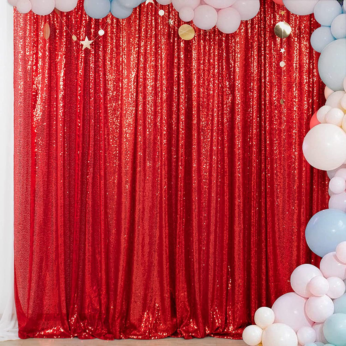 Sequin Fabric Bolt 51"x4 Yards Red