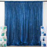 Royal Blue Sequin Backdrop Drape Curtains with Rod Pockets - 8ftx8ft